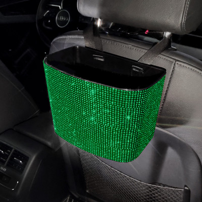 Car Diamond Coș de gunoi portabil Scaun de mașină din spate Sac de gunoi pentru găleată de depozitare pentru hârtie auto Cutie practică de depozitare Accesorii auto