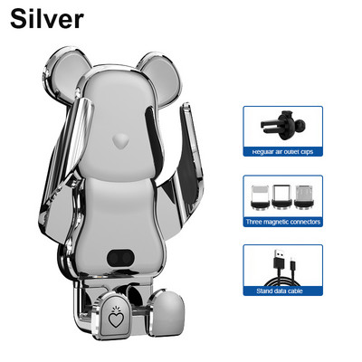 Naujas kūrybingas automobilinis mobiliojo telefono laikiklis 15 W belaidžio greito įkrovimo laikiklis automobiliniame mobiliojo telefono laikiklyje, auto priedai