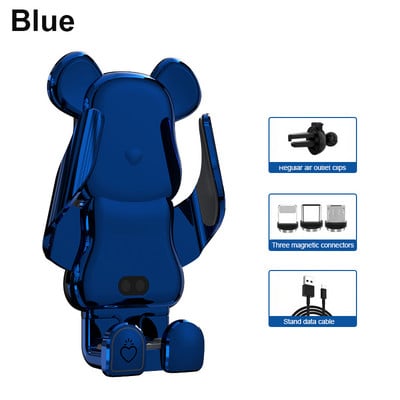 Naujas kūrybingas automobilinis mobiliojo telefono laikiklis 15 W belaidžio greito įkrovimo laikiklis automobiliniame mobiliojo telefono laikiklyje, auto priedai