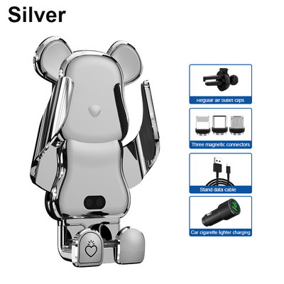 Naujas kūrybingas automobilinis mobiliojo telefono laikiklis 15 W belaidžio greito įkrovimo laikiklis automobiliniame mobiliojo telefono laikiklyje, auto priedai