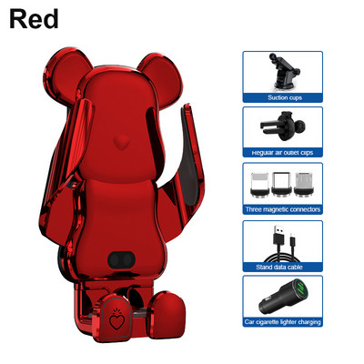 Naujas kūrybingas automobilinis mobiliojo telefono laikiklis 15 W belaidžio greito įkrovimo laikiklis automobiliniame mobiliojo telefono laikiklyje, auto priedai