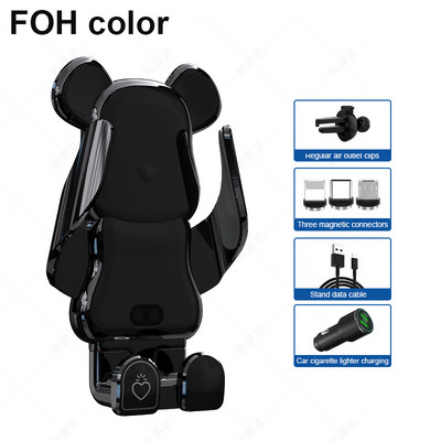 Naujas kūrybingas automobilinis mobiliojo telefono laikiklis 15 W belaidžio greito įkrovimo laikiklis automobiliniame mobiliojo telefono laikiklyje, auto priedai