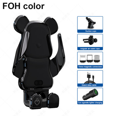 Naujas kūrybingas automobilinis mobiliojo telefono laikiklis 15 W belaidžio greito įkrovimo laikiklis automobiliniame mobiliojo telefono laikiklyje, auto priedai