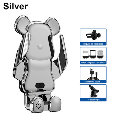 Naujas kūrybingas automobilinis mobiliojo telefono laikiklis 15 W belaidžio greito įkrovimo laikiklis automobiliniame mobiliojo telefono laikiklyje, auto priedai