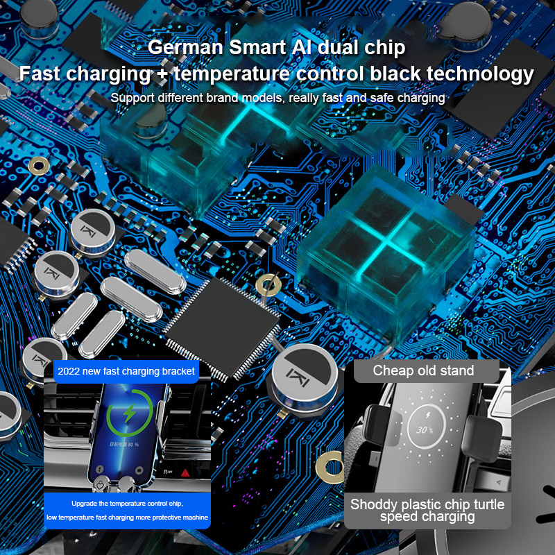 Naujas kūrybingas automobilinis mobiliojo telefono laikiklis 15 W belaidžio greito įkrovimo laikiklis automobiliniame mobiliojo telefono laikiklyje, auto priedai