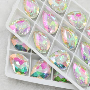 Пуснете кристали Светещи зелени XC кристални камъни, за да направите занаяти нокти лепило върху Glass Pointback скъпоценни камъни Изработка на бижута Водна лилия