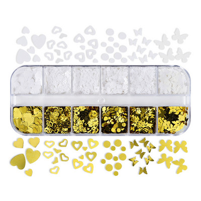 Iepure negru și roz dragoste bucată rotundă nail art paiete frumusețe gene false paiete decorative decorarea unghiilor pentru vârful unghiilor