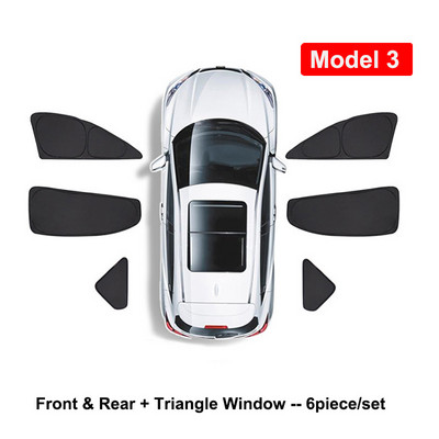 Pentru Tesla Model 3 YXS 2023 Umbrire de soare de confidențialitate Geam lateral de mașină Parasolar Luminar oarbe Plasă de umbrire Personalizată Parbriz față spate
