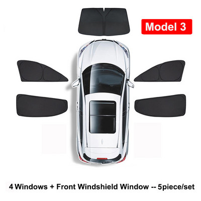 Pentru Tesla Model 3 YXS 2023 Umbrire de soare de confidențialitate Geam lateral de mașină Parasolar Luminar oarbe Plasă de umbrire Personalizată Parbriz față spate