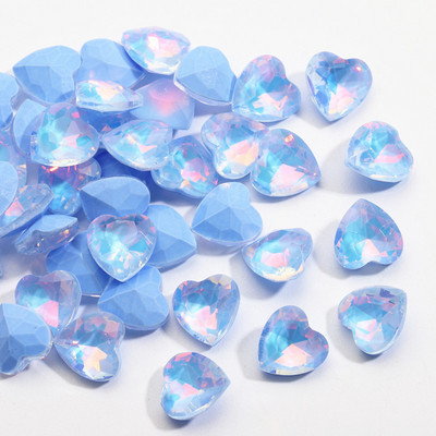 20 buc. Pietre prețioase de sticlă de sticlă în formă de inimă, strălucitoare colorate, pentru decalcomanii 3D, decorațiuni pentru unghii, 8x8mm.