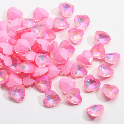 20 buc. Pietre prețioase de sticlă de sticlă în formă de inimă, strălucitoare colorate, pentru decalcomanii 3D, decorațiuni pentru unghii, 8x8mm.