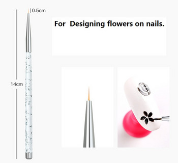 3бр./Опаковка Направи си сам Nail Art Pencil Nail Beauty Paint Brushes Color Drawing Line Pen Dotting Tools Kit Маникюр инструмент за ноктопластика