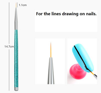 3бр./Опаковка Направи си сам Nail Art Pencil Nail Beauty Paint Brushes Color Drawing Line Pen Dotting Tools Kit Маникюр инструмент за ноктопластика