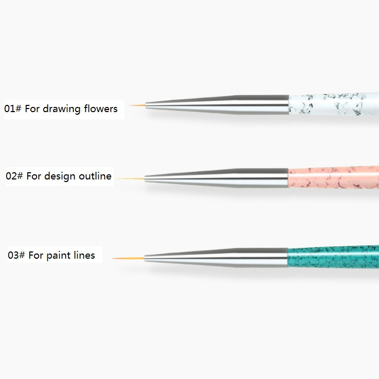 3 buc/pachet DIY nail art creion unghii frumusete perii de vopsea culoare desen linie stilou set de instrumente pentru manichiura nail art instrument