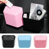 Coș de gunoi auto agățat Coș de gunoi pentru praf Cutie de depozitare Negru Albastru Roz PP Pătrat Tip de presare Coș de gunoi Accesorii auto