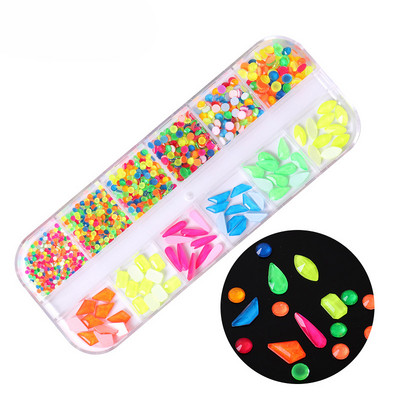 Strasuri 3D Nail Art Decoratiuni multicolore pentru unghii Aur Roșu Verde Albastru AB Dimensiuni mixte Pietre prețioase de cristal DIY Nail Art Strass