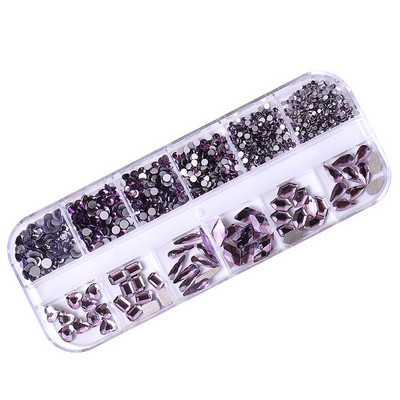 Strasuri 3D Nail Art Decoratiuni multicolore pentru unghii Aur Roșu Verde Albastru AB Dimensiuni mixte Pietre prețioase de cristal DIY Nail Art Strass