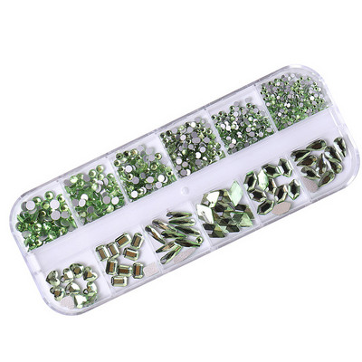 Strasuri 3D Nail Art Decoratiuni multicolore pentru unghii Aur Roșu Verde Albastru AB Dimensiuni mixte Pietre prețioase de cristal DIY Nail Art Strass