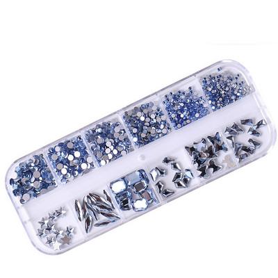 Strasuri 3D Nail Art Decoratiuni multicolore pentru unghii Aur Roșu Verde Albastru AB Dimensiuni mixte Pietre prețioase de cristal DIY Nail Art Strass