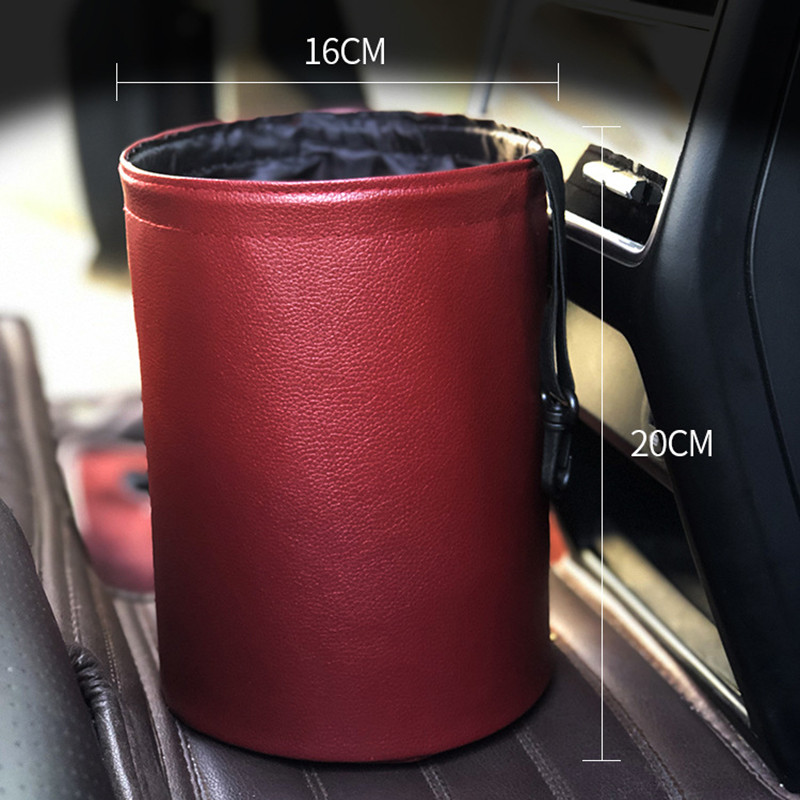 Coș de gunoi pliabil din piele Suport organizator pentru deșeuri Coș de gunoi impermeabil Coș de gunoi pliabil pentru mașină