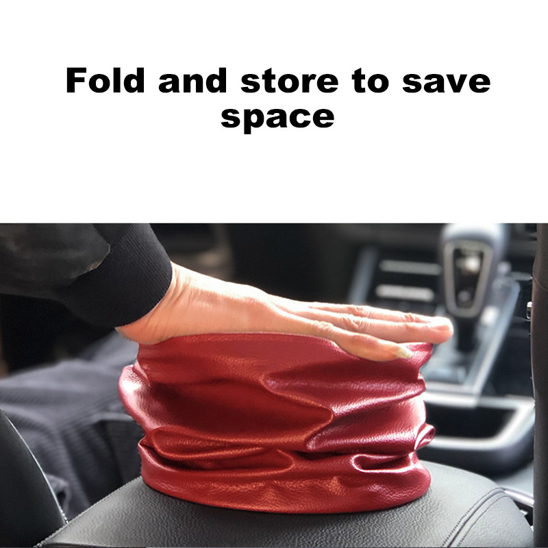 Coș de gunoi pliabil din piele Suport organizator pentru deșeuri Coș de gunoi impermeabil Coș de gunoi pliabil pentru mașină