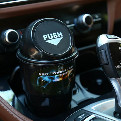 Coș de gunoi simplu pentru mașină, cu înălțime de 15 cm, auto-elastic, din plastic ABS, suport pentru praf, sac de depozitare pentru gunoi, accesorii auto