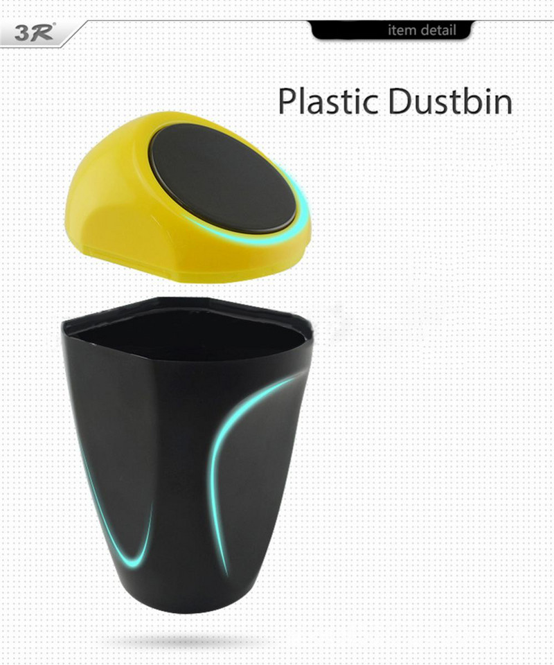 Coș de gunoi simplu pentru mașină, cu înălțime de 15 cm, auto-elastic, din plastic ABS, suport pentru praf, sac de depozitare pentru gunoi, accesorii auto