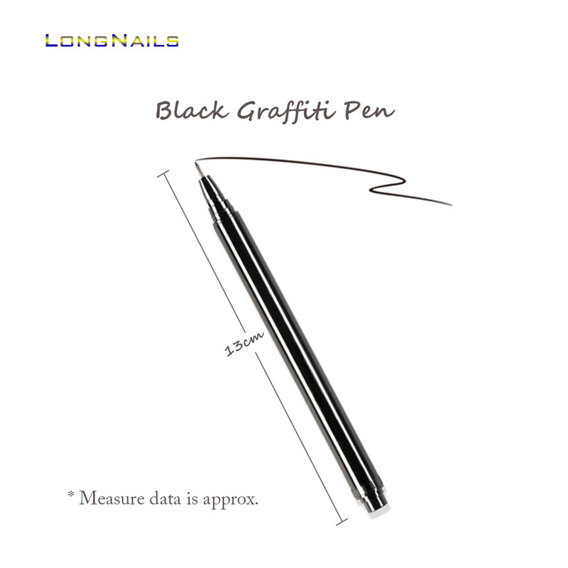 1 buc. Pix colorat pentru decorarea unghiilor, 13 cm, negru, graffiti, bricolaj, pentru auto-creatorul de desene, manichiură convenabilă pentru unghii, instrumente cu puncte TB2