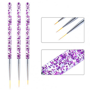 3PCS/Set Professional Liner Painting Pen Nail Art Brush Nail Art UV Gel Brush Pen Art Salon Home Use Gel Nail Brush Издръжлив нов