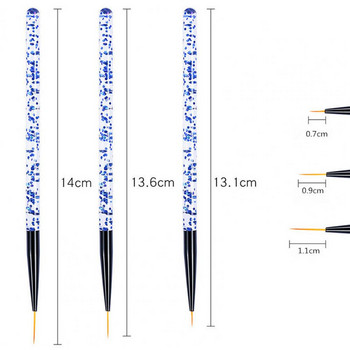 3PCS/Set Professional Liner Painting Pen Nail Art Brush Nail Art UV Gel Brush Pen Art Salon Home Use Gel Nail Brush Издръжлив нов