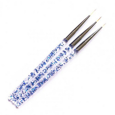 3GB/Set Professional Liner Painting Pen Nail Art Brush Nail Art UV Gel Brush Pen Art Salon Mājas lietošanai Gēla nagu birste Izturīga Jauna