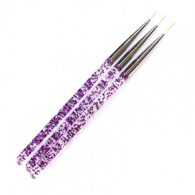 3GB/Set Professional Liner Painting Pen Nail Art Brush Nail Art UV Gel Brush Pen Art Salon Mājas lietošanai Gēla nagu birste Izturīga Jauna