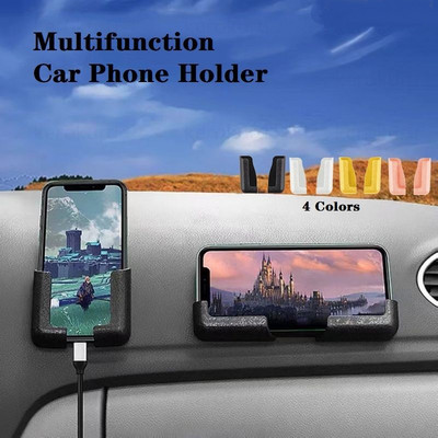 Suport telefon auto multifuncțional Suport telefon de perete Suport telecomandă Suport telefon mobil Pastă fără perforare Suport universal pentru mașină
