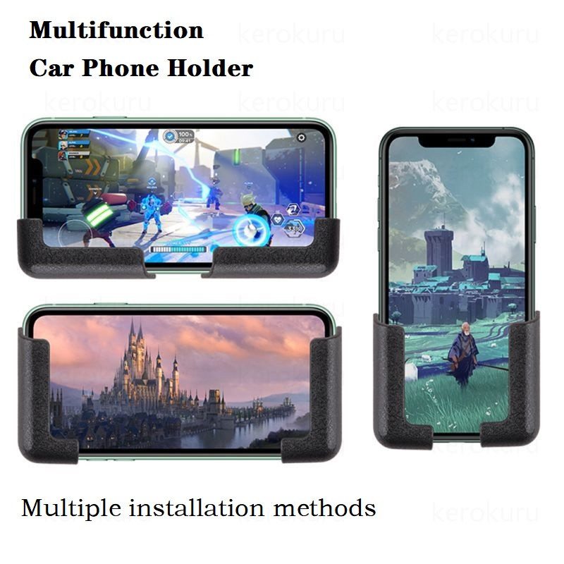 Suport telefon auto multifuncțional Suport telefon de perete Suport telecomandă Suport telefon mobil Pastă fără perforare Suport universal pentru mașină