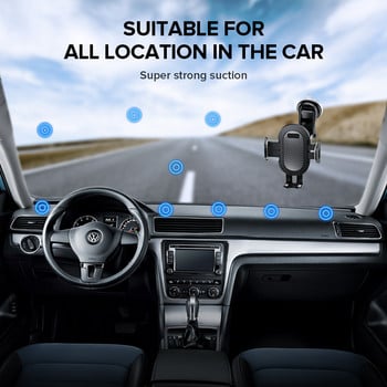 Βάση τηλεφώνου αυτοκινήτου 360° Παρμπρίζ Κινητό Υποστήριξη Smartphone Universal Mount Stand για iPhone 12 11 7 8 Samsung Huawei