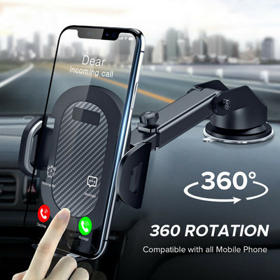 Autós telefontartó 360°-os szélvédő mobil cellás támogatás okostelefon univerzális rögzítőállvány iPhone 12 11 7 8 Samsung Huawei telefonhoz