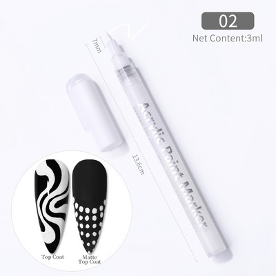 1 gab. Nail Art Graffiti pildspalva, melna zelta krāsa UV gēla laka dizaina punktiņu krāsošana zīmēšanas pildspalva Liner Brush nagu nagu DIY ziedu rīki
