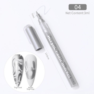 1 gab. Nail Art Graffiti pildspalva, melna zelta krāsa UV gēla laka dizaina punktiņu krāsošana zīmēšanas pildspalva Liner Brush nagu nagu DIY ziedu rīki