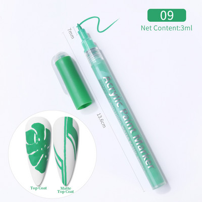 1 gab. Nail Art Graffiti pildspalva, melna zelta krāsa UV gēla laka dizaina punktiņu krāsošana zīmēšanas pildspalva Liner Brush nagu nagu DIY ziedu rīki