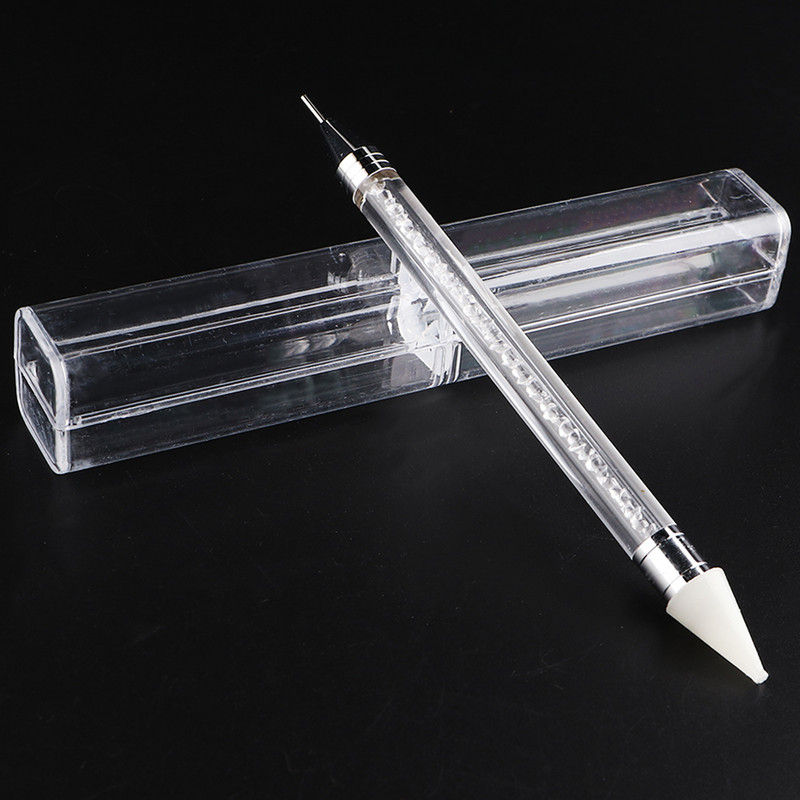 2 buc. Stilo de punctat pentru arta unghiilor, pictură cu capăt dublu, perie bricolaj, mâner cu strasuri, culegere diamante, instrument de punctat pentru manichiură, accesorii pentru unghii