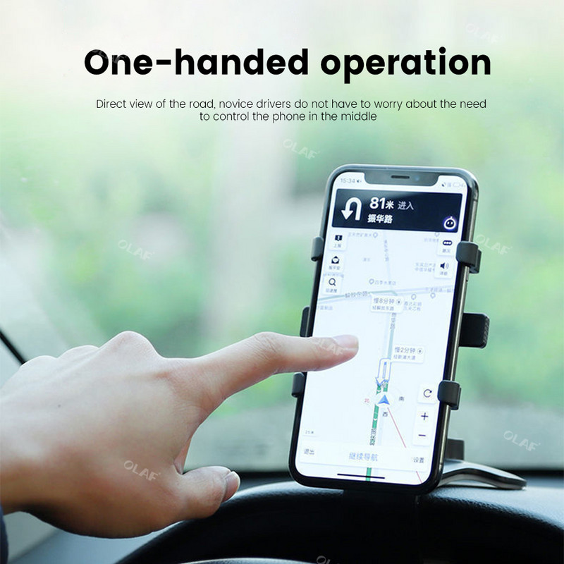 360 kraadi pööratav autotelefoni hoidja, multifunktsionaalne armatuurlaua klambrikinnitus autosse mobiiltelefoni hoidja teleskooptugialuse jaoks