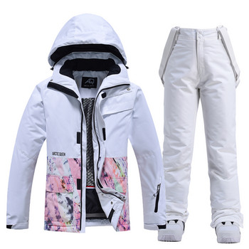 Σετ ανδρικών κοστουμιών σκι Υπαίθρια ζεστή αδιάβροχη αντιανεμική αναπνεύσιμη ανδρική χειμερινή γυναικεία τζάκετ και παντελόνι για χιόνι σετ