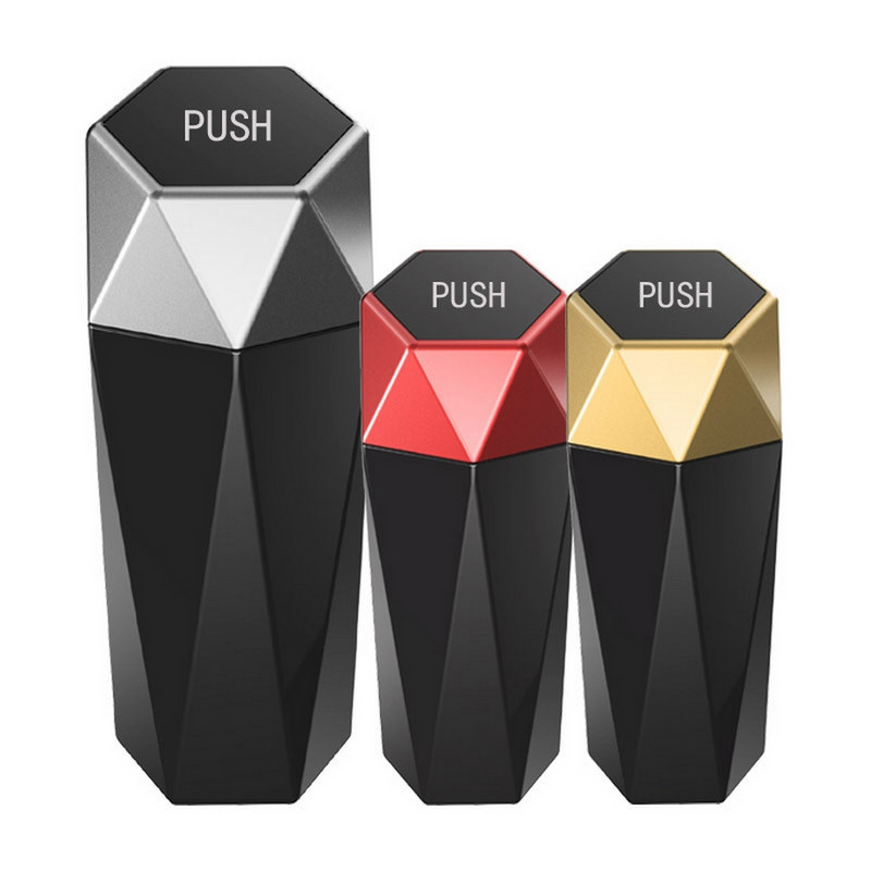 Mini coș de gunoi pentru mașină Coș de gunoi portabil cu capac Coș de gunoi auto rezistent la scurgeri pentru auto, acasă, dormitor, birou, cutie de depozitare a gunoiului