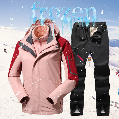 Női síruha Thermal síkabát nadrággarnitúrák szélálló vízálló síelés snowboard kabát Téli kabát női hókabát