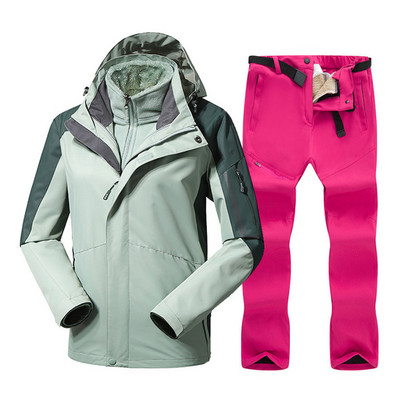 Costum de schi pentru femei Jachetă termică de schi Seturi de pantaloni rezistente la vânt, impermeabile, pentru schi, snowboarding, jachetă de iarnă, pentru femei, haină de zăpadă