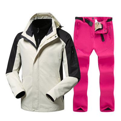 Costum de schi pentru femei Jachetă termică de schi Seturi de pantaloni rezistente la vânt, impermeabile, pentru schi, snowboarding, jachetă de iarnă, pentru femei, haină de zăpadă