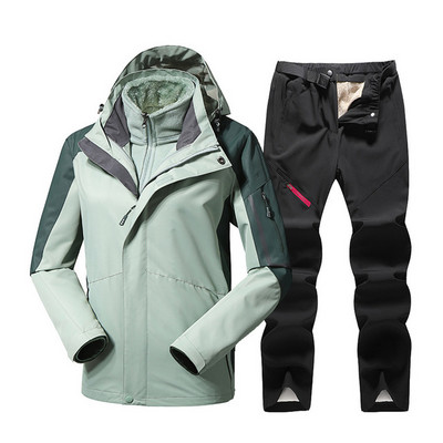 Costum de schi pentru femei Jachetă termică de schi Seturi de pantaloni rezistente la vânt, impermeabile, pentru schi, snowboarding, jachetă de iarnă, pentru femei, haină de zăpadă