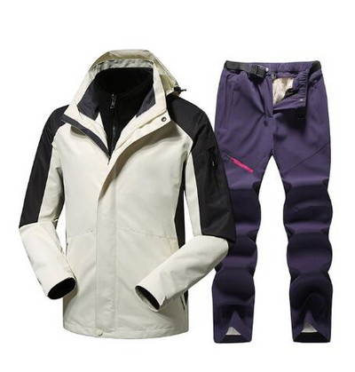 Costum de schi pentru femei Jachetă termică de schi Seturi de pantaloni rezistente la vânt, impermeabile, pentru schi, snowboarding, jachetă de iarnă, pentru femei, haină de zăpadă