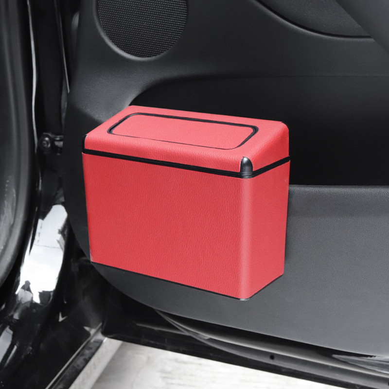 Mini coș de gunoi suspendat pentru mașină Organizator de gunoi pentru vehicule Cutie de depozitare cutie de praf Tip de presare Coș de gunoi ABS Accesorii interioare auto