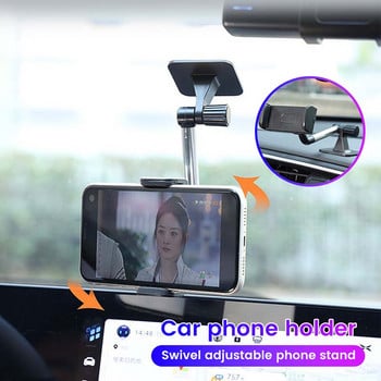 360° монтиране на огледало за обратно виждане на кола, държач за телефон, регулируема мобилна поддръжка за iPhone 13, GPS седалка, стойка за смартфон, стойка за държач за телефон в кола